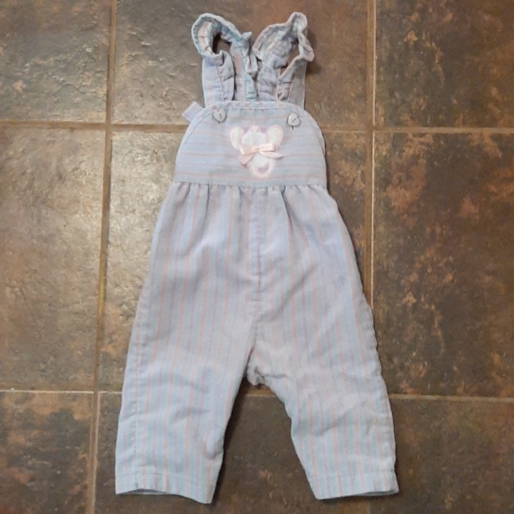 Vintage 12 month pastel overalls
